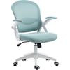 EasyComfort Sedia da Ufficio Ergonomica con Schienale a Rete e Altezza Regolabile, 65.5x61.5x88-97.5cm, Azzurro