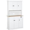 EasyComfort Mobile Dispensa Cucina in Legno con Armadietti e Cassetto Stile Country, 101x39x180cm, Bianco