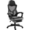 EasyComfort Sedia da Ufficio Ergonomica con Schienale Reclinabile, Poggiapiedi Retrattile, Altezza Regolabile, Grigio