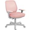 EasyComfort Sedia da Ufficio Ergonomica e Reclinabile ad Altezza Regolabile con 5 Rotelle, 55x48x82.5-94.5 cm, Rosa