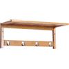 Easycomfort Appendiabiti con Mensola Attaccapanni a Parete con Ripiano Bambù 50 × 16 × 17.5cm