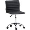 EasyComfort Sedia da Ufficio Ergonomica in Pelle PU con Altezza Regolabile, Seduta Girevole e Ruote, Nero