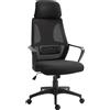 EasyComfort Sedia da Ufficio Reclinabile con Poggiatesta e Supporto Lombare, in Poliestere, 64x55x116-126 cm, Nero
