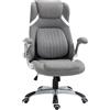 Easycomfort Sedia da Ufficio Reclinabile in Tessuto Traspirante e Acciaio con Altezza Regolabile, 68x76x109-117 cm