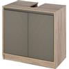 Easycomfort Armadietto Sottolavabo in MDF con Ritaglio per Lavandino con 2 Ante e 2 Mensole Regolabili, 60 x 30 x 60cm
