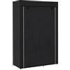EasyComfort Armadio Guardaroba Portatile in Tessuto con 6 Ripiani Aperti e un Appendino, 103x43x162.5 cm, Nero
