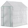 Easycomfort Serra a Casetta con Rivestimento in PE, Porta a Cerniera e 4 Ripiani, 186x120x190cm, Bianco