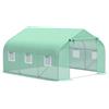 Easycomfort Serra da Giardino 3.5 x 3 x 2m con Tetto Spiovente in PE, Porta e 6 Finestre, Verde