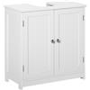 EasyComfort Mobile Sottolavabo a 2 Ante con Ripiano Regolabile e Intaglio a U, 60x30x60 cm, Bianco