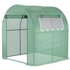 Easycomfort Serra da Giardino a Tunnel con Porte e Finestre Avvolgibili in PE Verde, 180x180x200cm
