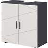Easycomfort Mobile Sottolavabo Bagno per Piedistallo con Armadietto 2 Ante, 60x30x60cm, Grigio