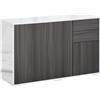 Easycomfort Mobiletto Armadietto Multiuso per Soggiorno, Cucina, Ufficio, 2 Cassetti e 2 Armadietti con Apertura a Pressione, Grigio