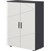 Easycomfort Mobiletto Bagno 2 Ante in Legno con 3 Ripiani e Chiusura Ammortizzata, 60x30x82cm, Grigio