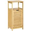 Easycomfort Mobiletto Bagno con Cesto Multiuso per Bucato e Giocattoli, in MDF e Bambù, 40x30x86.5cm