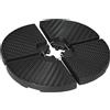 Easycomfort Base per Ombrellone a Braccio da 4 Pezzi in HDPE Riempibili con Acqua e Sabbia, Ø100x8 cm, Nero