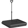 EasyComfort Base per Ombrellone a Sbalzo in HDPE con Maniglia e Ruote e Riempibile con Acqua o Sabbia, 95x95x117 cm, Nero