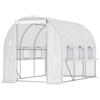 Easycomfort Serra per Orto 3x2x2m in Acciaio e Copertura PE, Porte con Zip e Finestre a Rete, Bianca