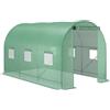 Easycomfort Serra per Orto a Tunnel 3.5x2x2m in PE e Metallo con 6 finestre e Porta Avvolgibile, Verde