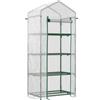 Easycomfort Serra per Piante Verticale con Scaffale a 4 Ripiani in Acciaio e PE Bianco, 70x50x160cm