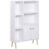 Easycomfort Mobiletto Libreria con Piedini in Legno di Pino Bianco 80x23.5x123cm