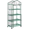 Easycomfort Serra per Piante Verticale con Scaffale a 4 Ripiani in Acciaio e PVC Bianco, 69x50x165cm