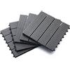 Easycomfort Set 11 Piastrelle per Esterni ad Incastro Antiscivolo in HDPE Riciclato, 30x30x2.2 cm, Grigio