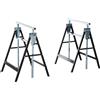 Easycomfort Set 2 Cavalletti da Lavoro Pieghevoli Telescopici Altezza Regolabile in Tubi d'Acciaio