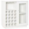 EasyComfort Mobiletto Portabottiglie Vini con Porta Calici e Armadietto, Capacità 20 Bottiglie, 80x36x85 cm, Bianco