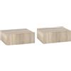 Easycomfort Set 2 Comodini Sospesi in Legno, Design Moderno, 40x30x15cm - Color Legno