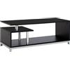 Easycomfort Mobile TV Moderno con Ripiano in Legno, Mobiletto Tavolino Basso da Salotto 114x40x40.5cm, Nero