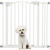 EasyComfort Cancelletto per Cani Estensibile con 2 Blocchi e Chiusura Automatica, in Metallo e Plastica, 74-87x78 cm, Bianco