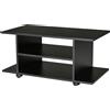 Easycomfort Mobile TV Moderno con Ruote, Mobiletto TV in Legno, 80 × 40 × 40cm Nero