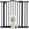 EasyComfort Cancelletto per Cani Estensibile con 2 Blocchi e Chiusura Automatica, in Metallo e Plastica, 74-87x78 cm, Nero