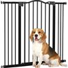 EasyComfort Cancelletto per Cani Estensibile con 4 Viti Regolabili, in Metallo e Plastica, 74-100x94 cm, Nero