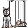 EasyComfort Cancellino per Cani Regolabile Alto con Porta Piccola e Chiusura Automatica, 74-80x104cm, Nero