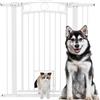EasyComfort Cancellino per Cani Regolabile da 76-104 cm, Cancelletto Alto 106 cm con 2 Estensioni, Bianco