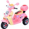 Easycomfort Motorino Elettrico per Bambini 3 Anni+ Max. 25kg con Luci, Musica, Batteria 6V e Velocità 3km/h, 108x51x75 cm, Rosa