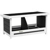 EasyComfort Nido per Galline a 2 Aree con Base Rialzata e Tetto, in Legno e Bitume, 66x37x34 cm, Grigio Bianco e Nero