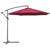 Easycomfort Ombrellone da Giardino 3x2.5 m a Braccio Inclinabile con Manovella, Rosso Scuro