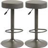 Easycomfort Set 2 Sgabelli da Bar Girevoli con Poggiapiedi e Altezza Regolabile, 35x36x64-85cm, Grigio