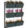 EasyComfort Orto Verticale a 3 Livelli con 6 Vasi in Acciaio e Plastica, 52x14x66cm, Verde Scuro