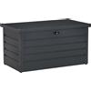 Easycomfort Panca Baule Contenitore da Giardino con Chiave, Cassapanca Moderna in Acciaio, Grigio, 120x62x62cm