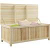 EasyComfort Panca Contenitore da Giardino da 172L in Legno di Abete, 120x55x45cm, Colore Legno