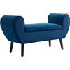 Easycomfort Panca Contenitore Imbottita per Interno in Tessuto Vellutato con Braccioli, 118x42x66cm - Blu