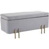 Easycomfort Panca Contenitore Imbottita per Soggiorno e Camera da Letto, 100 x 40 x 42 cm, Grigio