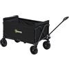 EasyComfort Carrello da Giardino da 120L Pieghevole con Pannello Apribile, in Acciaio e Poliestere, 90x48x62 cm, Nero