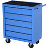 EasyComfort Carrello da Officina a 5 Cassetti con Ruote in Metallo Blu, 67.5x 33 x 77cm