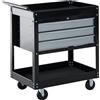 Easycomfort Carrello da Officina Professionale Cassettiera Portautensili in Lamiera, Nero, 68 x 46 x 88cm