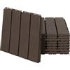 Easycomfort Set 9 Mattonelle a Incastro per Terrazzo, Piastrelle per pavimenti (30x30x2cm) in PP Antiscivolo, Area: 0.81 mq Marrone