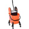 Easycomfort Carrello delle Pulizie Professionale Capacità 26L Strizzatore Rimovibile con Ruote 44 × 36 × 90cm Arancione